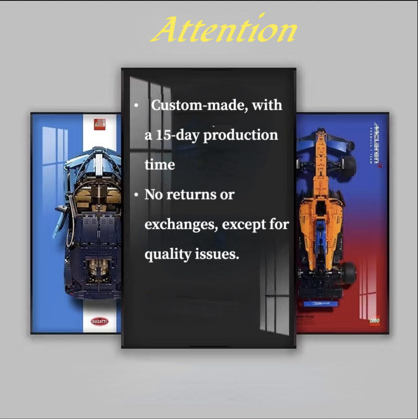 Premium LEGO® Technic™ Display Frame Handcrafted Black Walnut Wood.