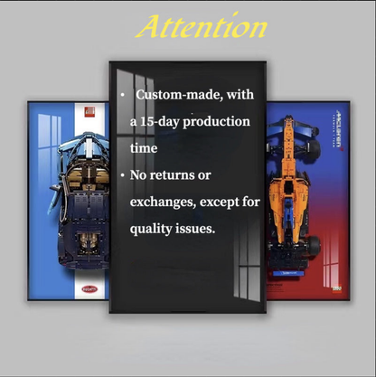 Premium LEGO® Technic™ Display Frame Handcrafted Black Walnut Wood.