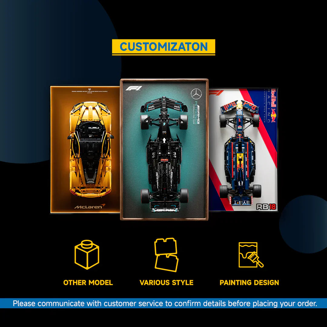 Premium LEGO® Technic™ Display Frame Handcrafted Black Walnut Wood.