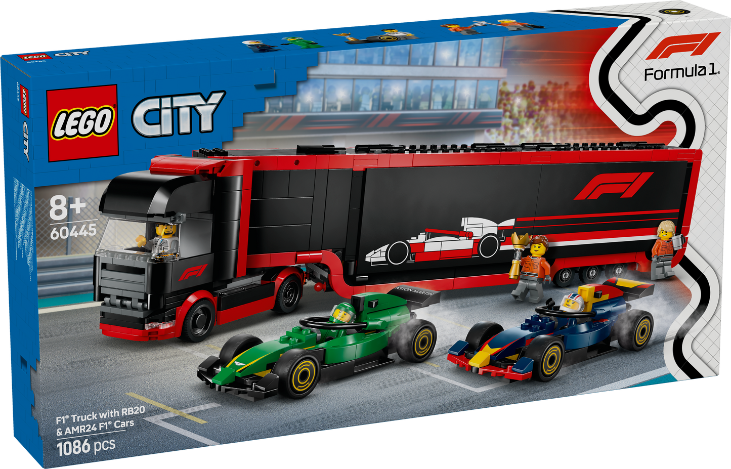 LEGO® City 60445 F1® Transporter mit RB20 & AMR24 F1® Rennautos