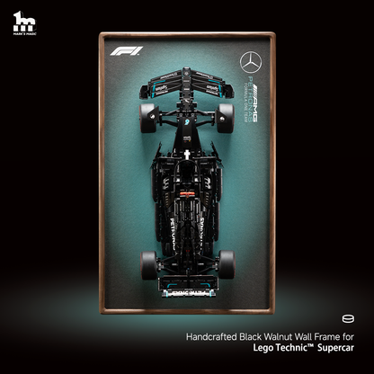 Premium LEGO® Technic™ Display Frame Handcrafted Black Walnut Wood.