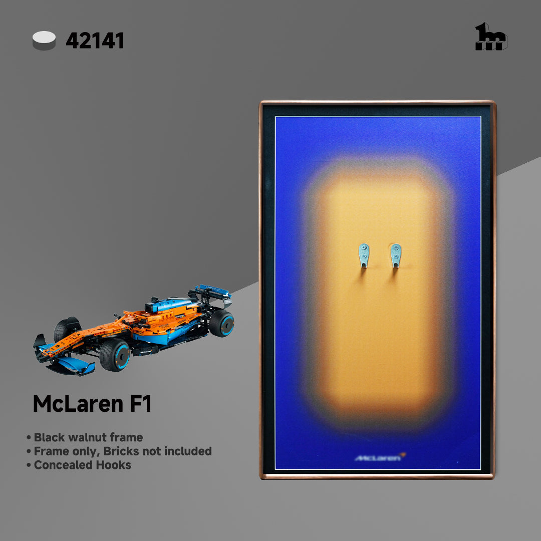 Premium LEGO® Technic™ Display Frame Handcrafted Black Walnut Wood.